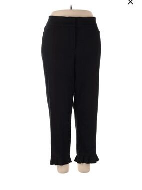 Lane Bryant Black Ruffle-Hem drew pants
